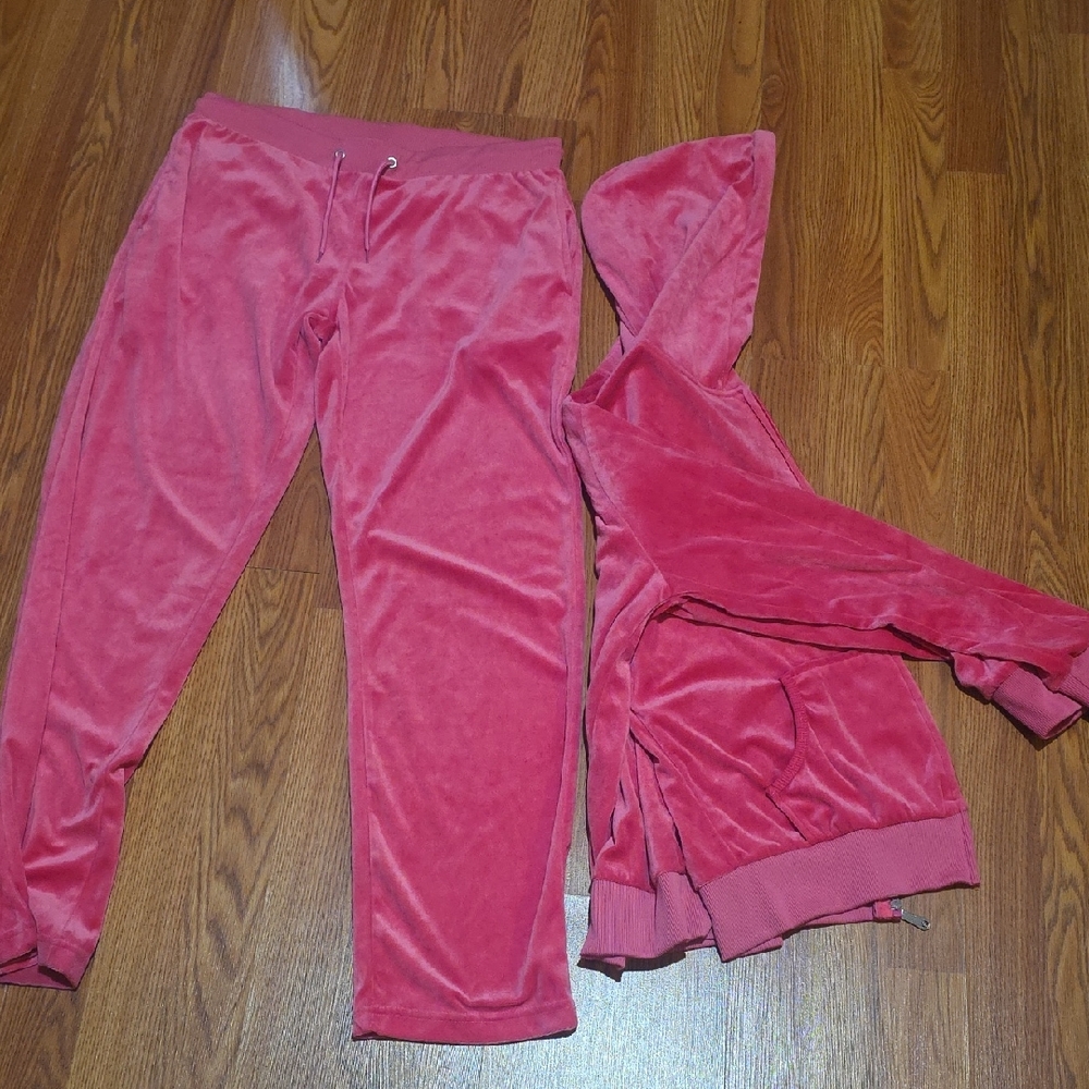 Women's Pink Velour Track Pants
